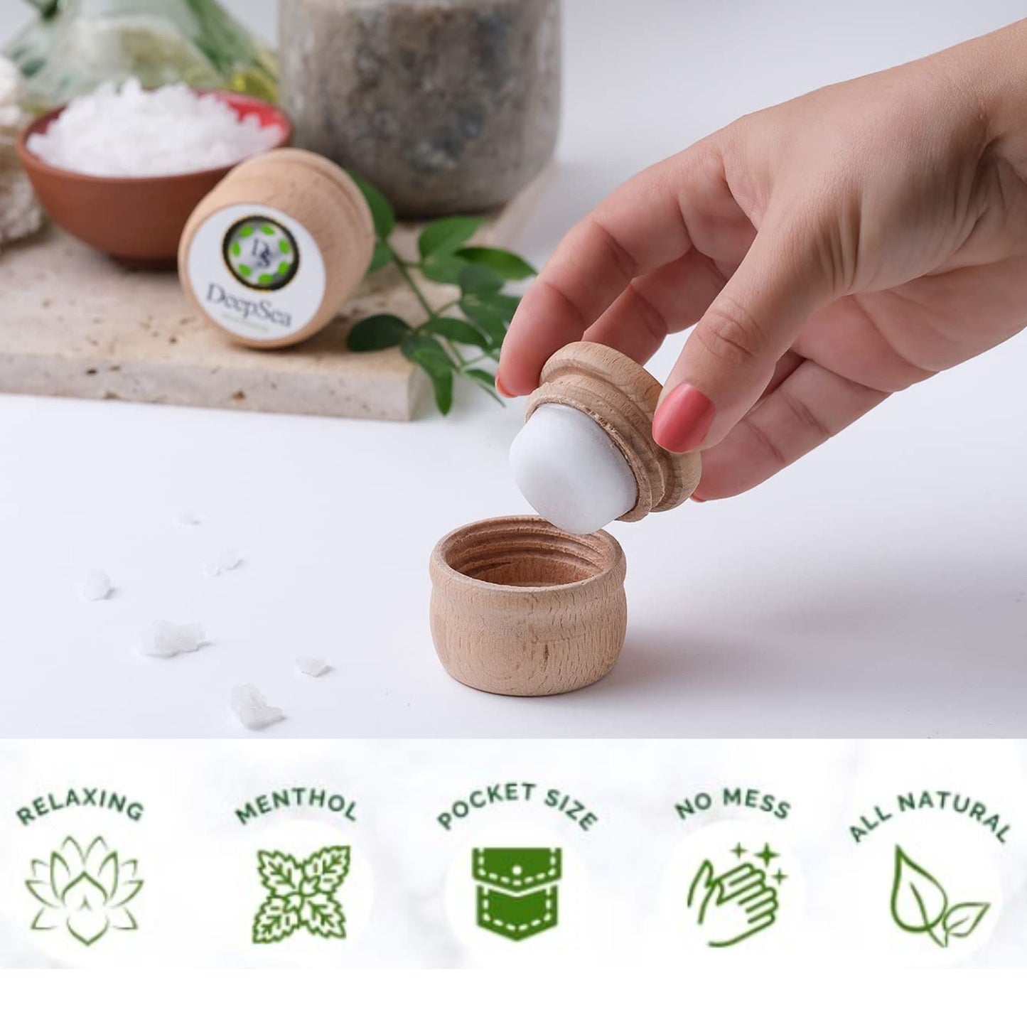 Natural Menthol Stone for Migraine & Headache Relief